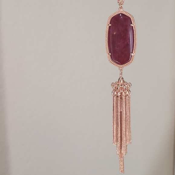 Kendra Scott Maroon Rose Gold Long Necklace Custom - Picture 8 of 13